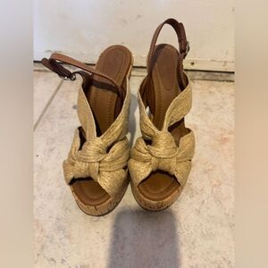DOLCE & gabbana wedges d&g shoes open toe braided dress sandals khaki knot heels
